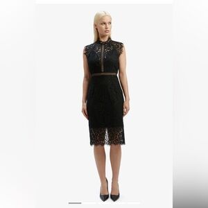Bardot Lace Panel Midi Dress
